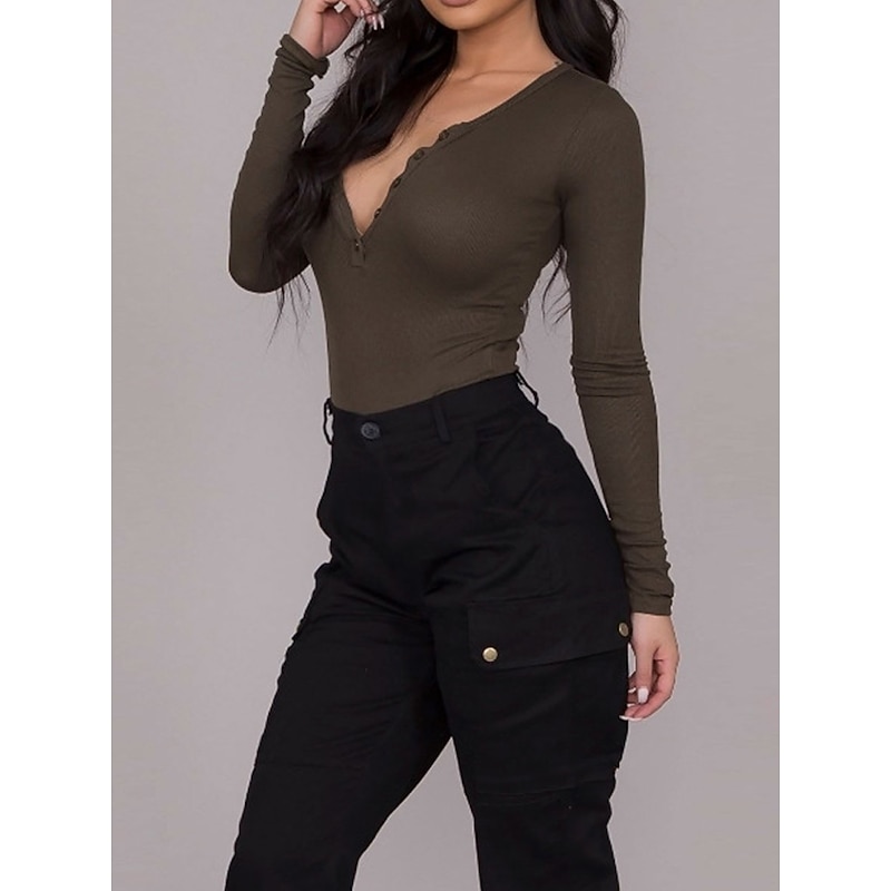 Women's Cargo Pants Joggers Pants Trousers Fashion Streetwear Full Length Mid Waist Plain Pocket Comfort Breathability Soft Micro-elastic Vacation Street Daily Black Red Khaki Fall Winter2