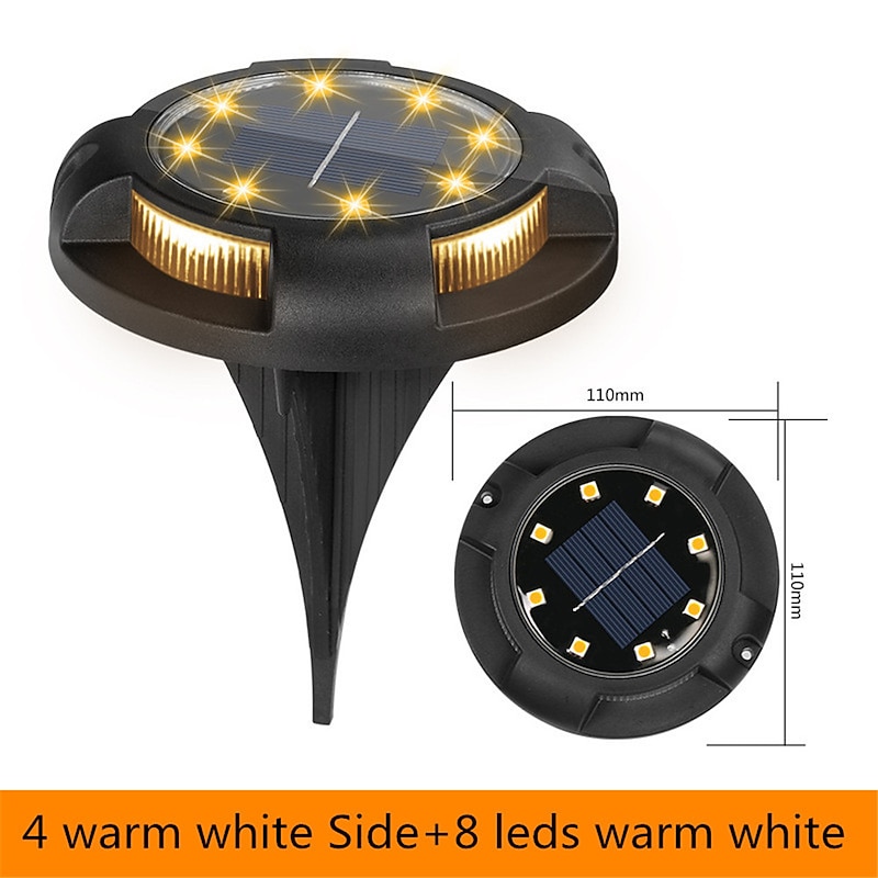 LED Solar Ground Light Outdoor Waterproof Garden Decoration Light Landscape Lawn Pathway Stairs Buried Deck Lights 12 LEDs4