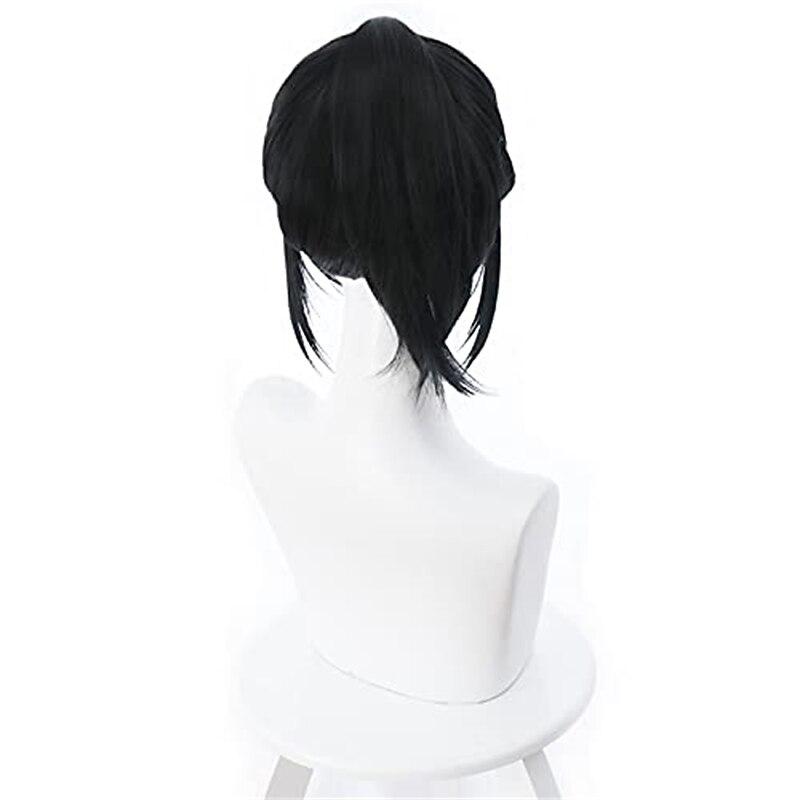 Apply to Wreck-it Ralph Vanellope Von Schweetz Cosplay Wig Vanellope Von Schweetz Black High Ponytail Anime Prop Wigs Halloween Wigs2