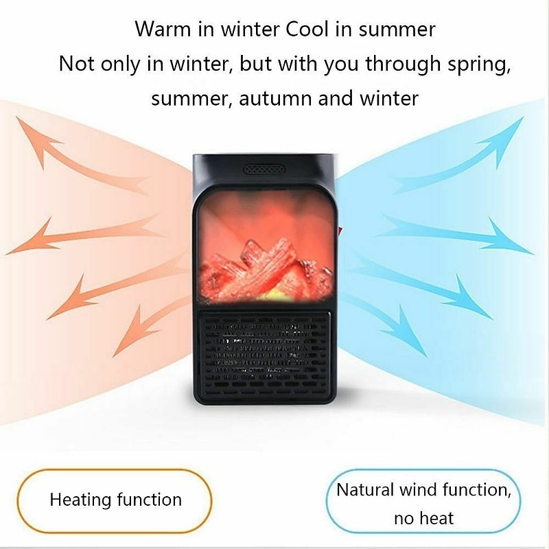 Mini Electric Fan Heater Portable Plug-in Wall Ceramic Heater Air Heating Winter Room Warmer Thermostat Remote Control 400W PTC4