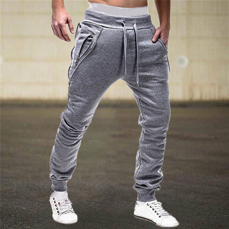 Men's Sweatpants Joggers Trousers Drawstring Elastic Waist Elastic Cuff Plain Comfort Breathable Casual Daily Holiday Sports Fashion Black Light Grey2