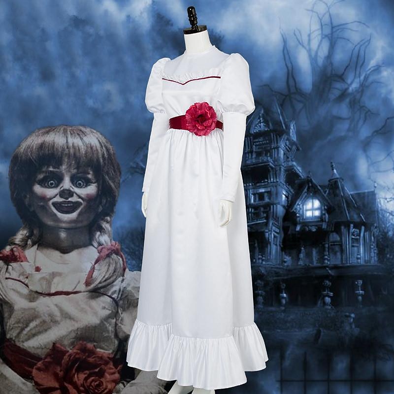 Annabelle Dress Cosplay Costume Masquerade Kid's Adults' Women's Girls' Cosplay Halloween Party / Evening Masquerade Halloween Carnival Masquerade Easy Halloween Costumes With Wig4