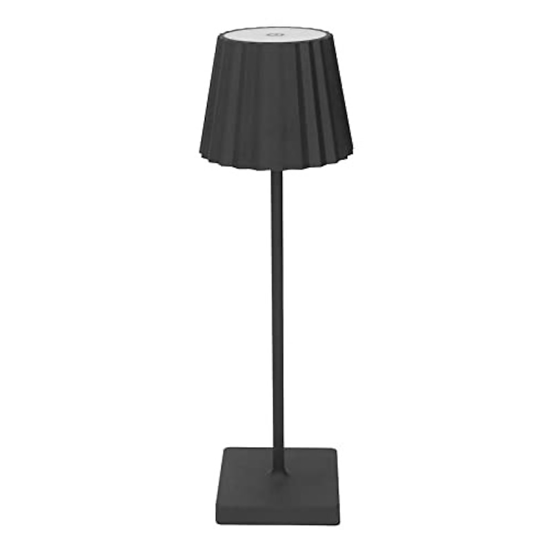 Cordless Table Lamp Eye Protection Aluminum Touch Stepless Dimming Pleated Lampshades Rechargeable Non Slip LED Tri-color Table Lamp with USB Charging Cable for Dining Room2