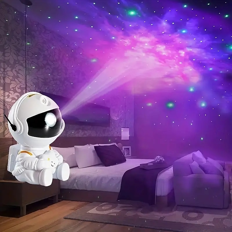 ABS Material Astronaut Projection Lamp White/Black Housing USB Power Supply Suitable for Room Decoration Projection Festival Birthday Gift4