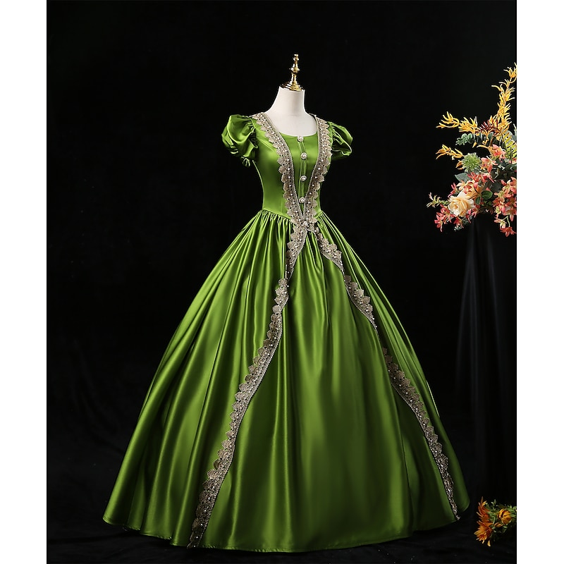 Gothic Victorian Vintage Inspired Dress Party Costume Prom Dress Princess Shakespeare Solid Color Ball Gown Fancy Dress Women's Royal Halloween Carnival Valentine's Day Party Evening Party Stage3