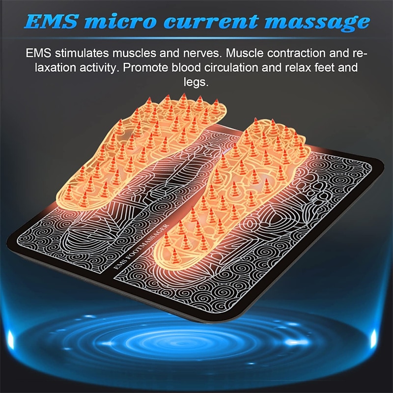Electric EMS Foot Massager Pad Relief Pain Relax Feet Acupoints Massage Mat Shock Muscle Stimulation Improve Blood Circulation4