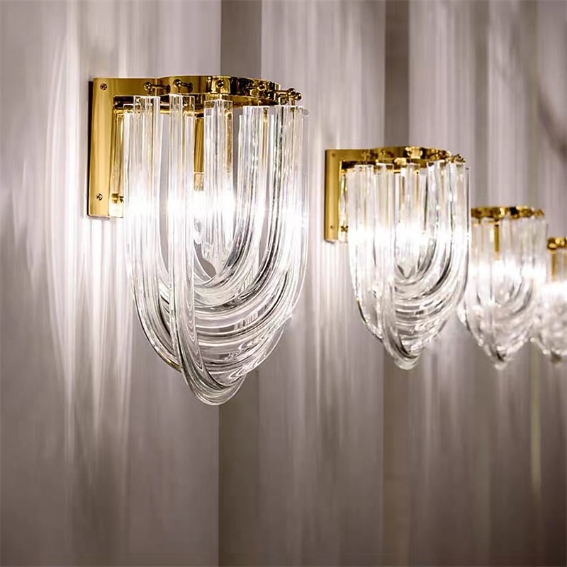 Crystal Wall Light Indoor K9 Luxury Wall Light 40cm Copper Art Creative Wall Sconce for Living Room Hotel Hallway,Golden 110-240V2