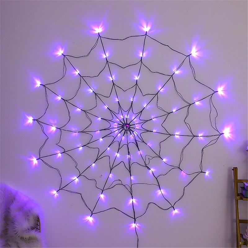 2PCS Halloween Decoration Luminous Spider Web Fishing Net Lights String For Party Ghost Festival Props Halloween Decorations4