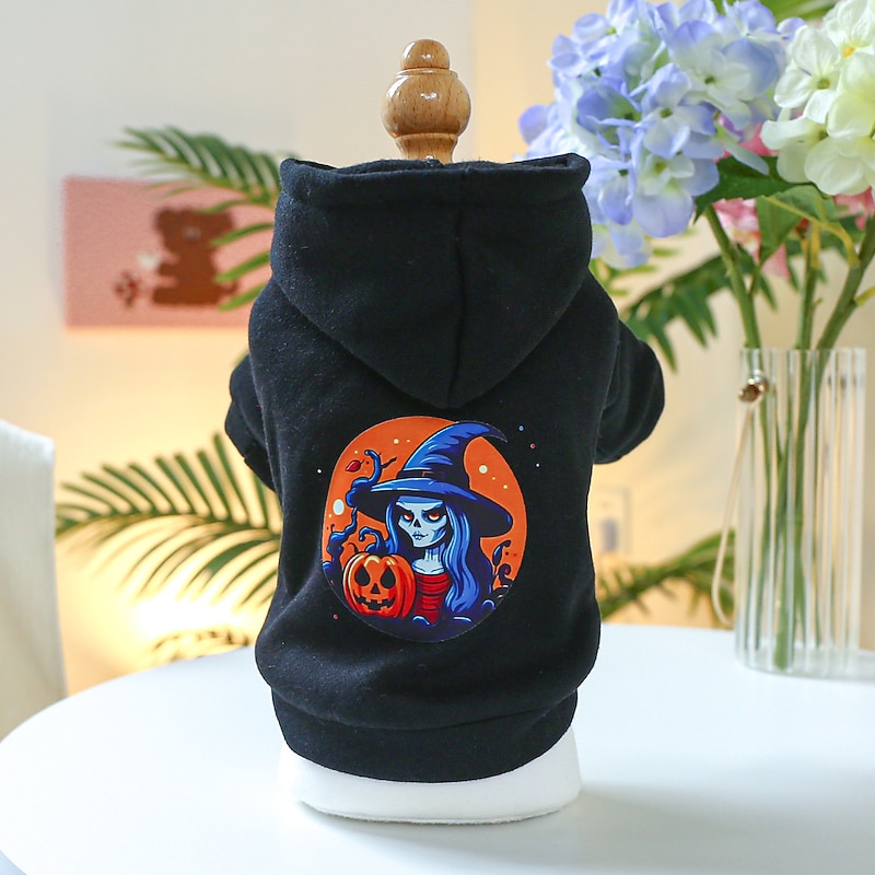 Dog Cat Hoodie Party Funny Breathable Soft Washable Comfortable Outdoor Halloween Casual Daily Dog Clothing for Bichon Frise Pomeranian Baby Pet Papillon Small4