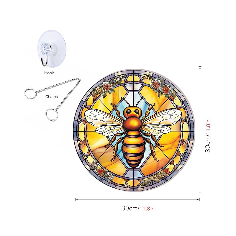1pc Bee Wall Hanging Suncatcher for Home and Garden Decor - Perfect for Home Decor2