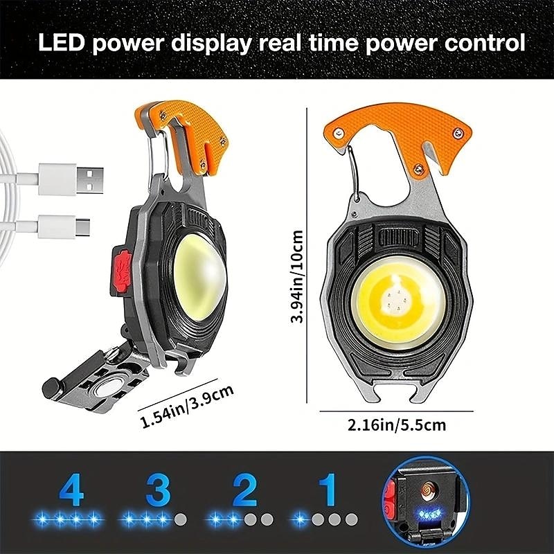 Multifunction Keychain Light Window Breaking Hammer Mini LED Flashlight Outdoor Camping Screwdriver Emergency Work Light4