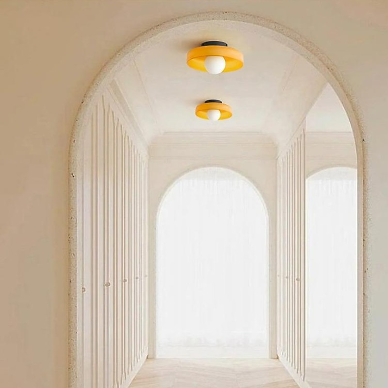 Lightinthebox LED Ceiling Light Wall Light Indoor 1-Light 25cm Glass Shapes Flush Mount Lights SCeilling Light for Corridor Porch Bar Creative Loft Balcony Lamps Olive Green White Yellow 110-240V2