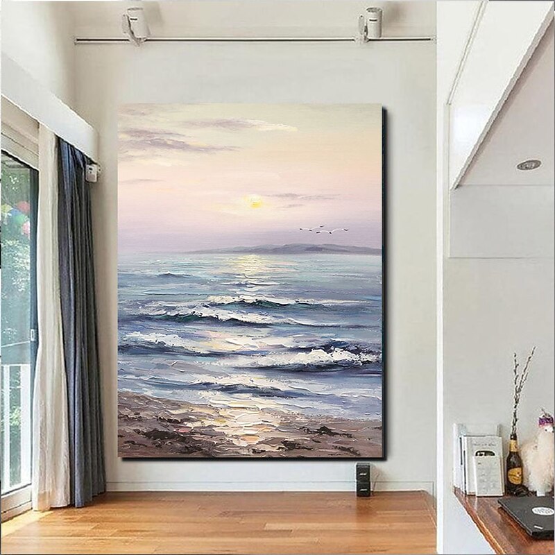 Oil Painting Handmade Hand Painted Wall Art Abstract Knife PaintingLandscape BeachHome Decoration Decor Rolled Canvas No Frame Unstretched 5