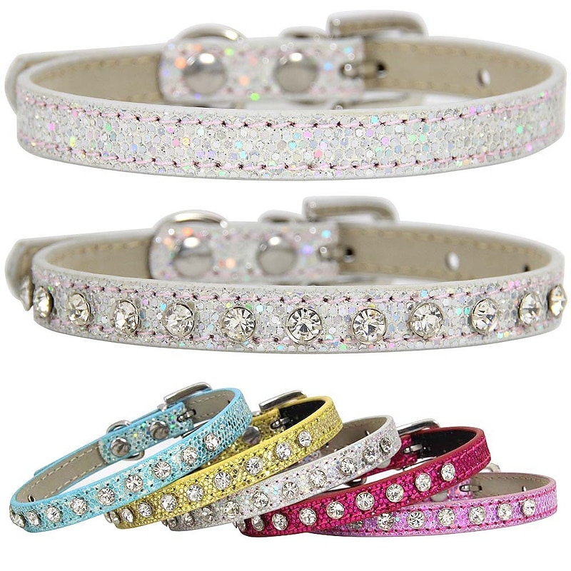 New Cat Collar Sparkling Diamond Small Dog Neck Ring Princess Style Fashion Pet Collar Adjustable