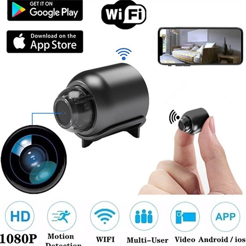 X5 Mini Camera IP WiFi 1080P HD Night Vision Remote Monitoring 160° Wide Angle USB Micro Smart Home Small Camcorder No Battery