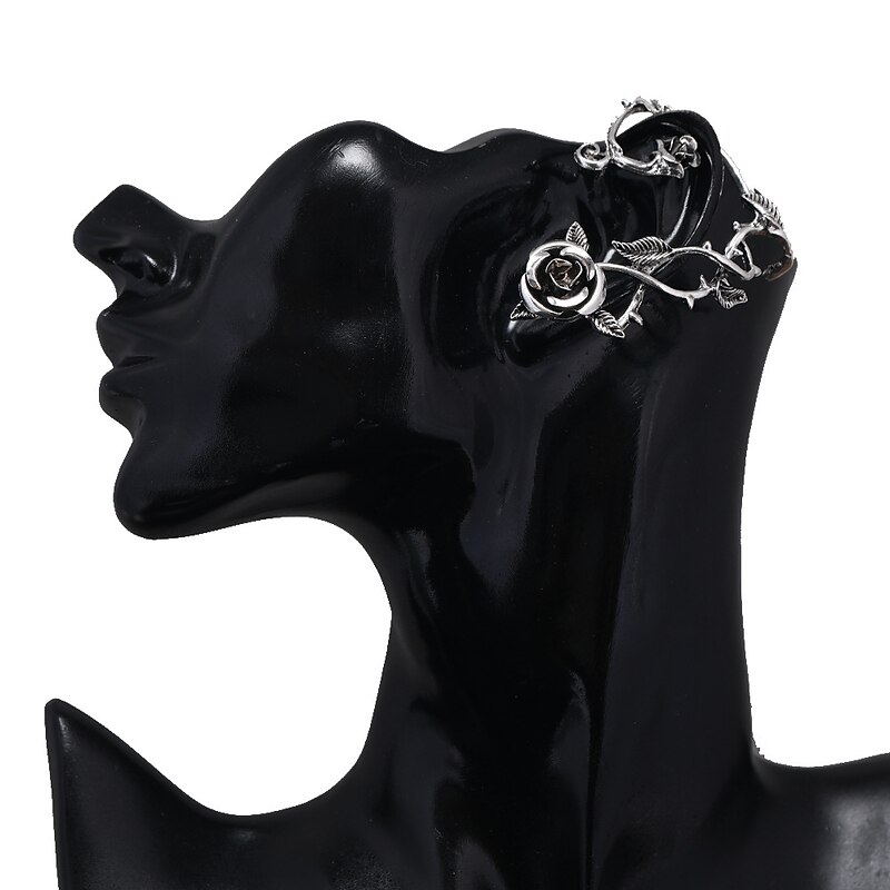 Rose Elf Ear Cuffs Flower Fairy Ear Accessories Adults' Women's Punk Gothic for Halloween Carnival Party2