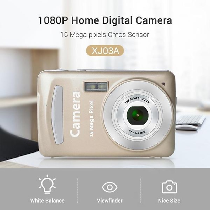 HD 1080P Home Digital Camera Camcorder 16MP Digital SLR Camera 4X Digital Zoom with 1.77 Inch LCD Screen2