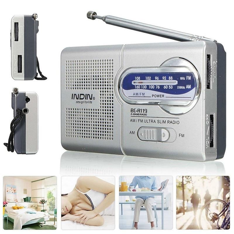 Old Fashion Radio Multi-function Mini Pocket BC-R119 Radio Speaker Receiver Telescopic Antenna radio receiver support AM/FM - Main Image