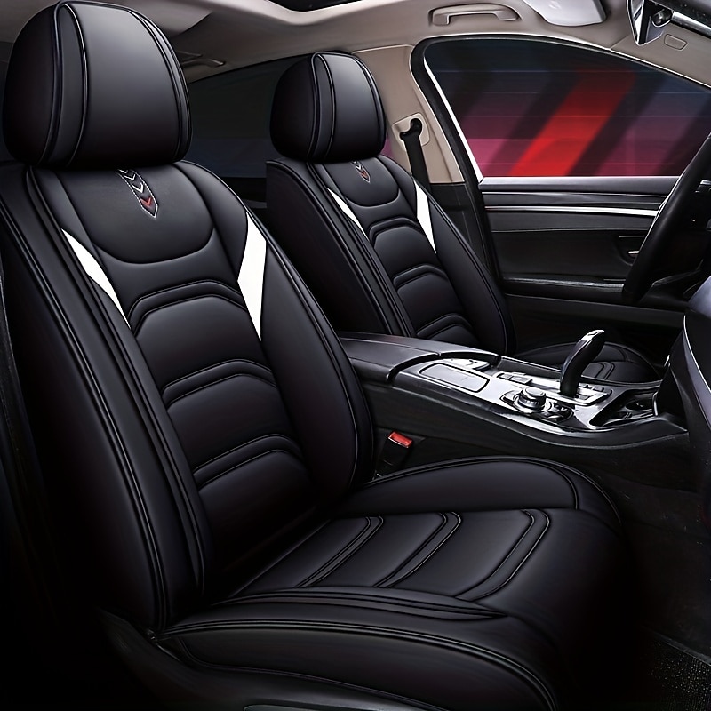 Universal Car Seat Covers Luxury Leather, Full Set High-End Protector, Fits Most Cars, Car Interior Accessories2