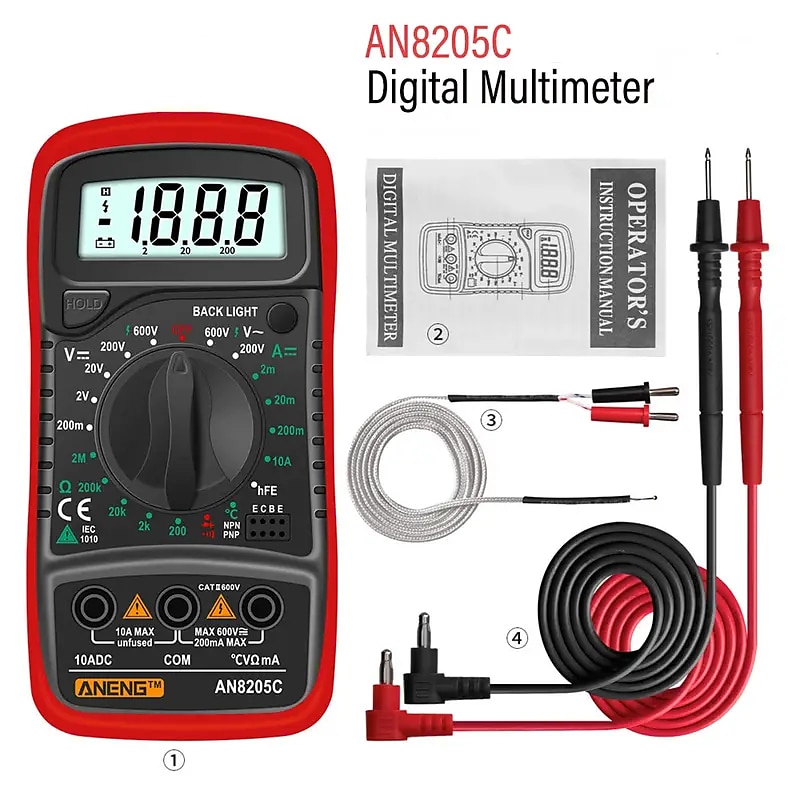 Digital Display Multimeter Multifunctional Digital Universal Watch With Backlight Home High-precision Voltage and Current Meter