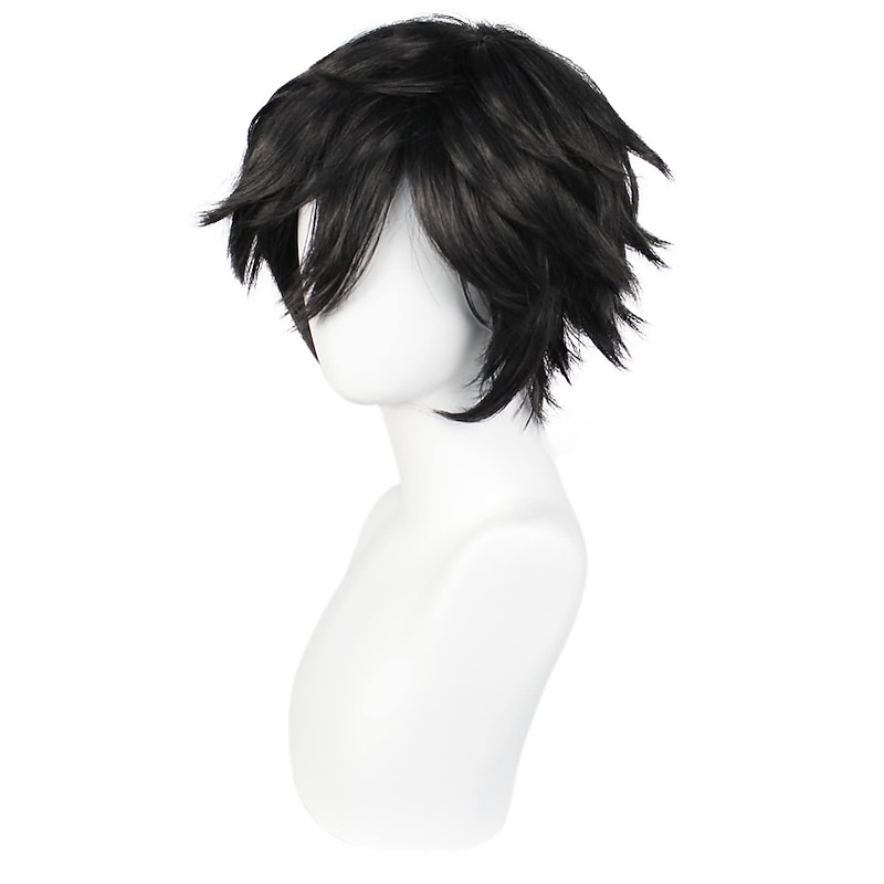 Short Black Men's Cosplay Wig for Carnival Christmas Event Costume Party3