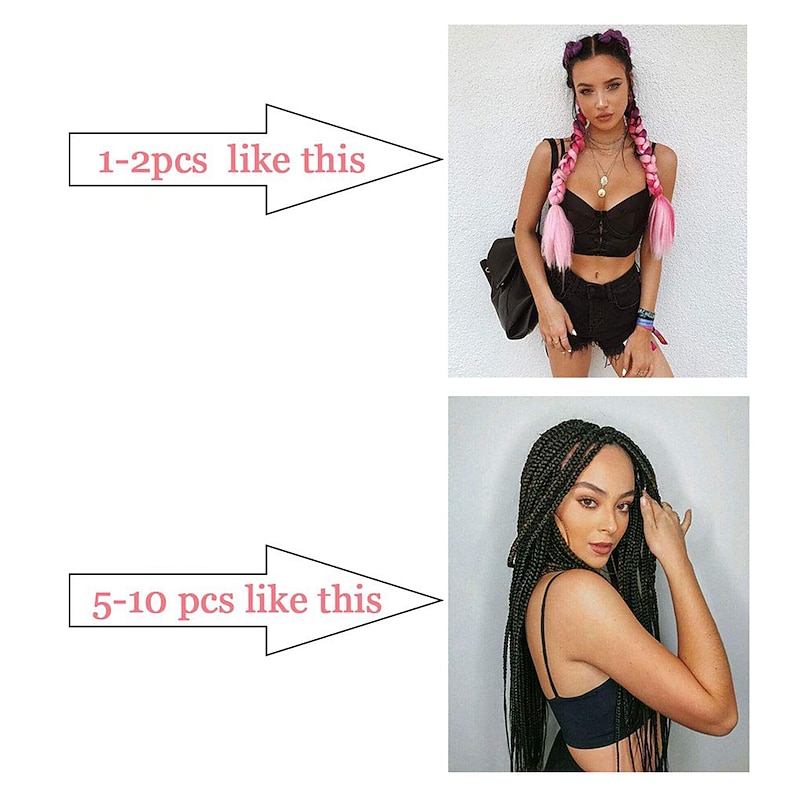 Jumbo Braids Crochet Braids Hair Extension Three Tone Ombre Color Rainbow Jumbo Braiding For Twist Braiding Jumbo Box Braiding Hair 1pc/3pcs/5pcs4