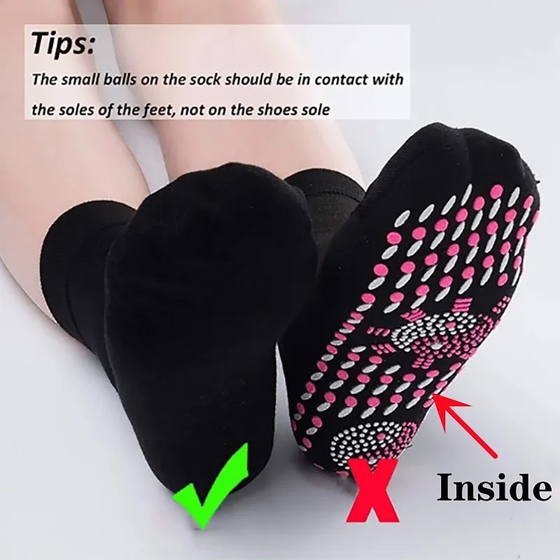 2 pairs Slimming Health Sock Weight Loss Health Sock Hyperthermia Magnetic Self-Heating Socks Foot Massage Thermotherapeutic Sock2