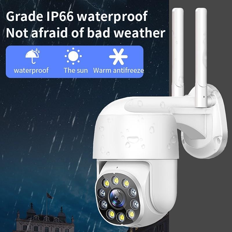 Wireless Wifi IP Dome Camera, Outdoor Waterproof Surveillance Camera, CCTV IR Night Vision Motion Detection Camera, Two-way Audio Network PTZ Home Security Camera for Baby, Store, Office, Pet, Elder3