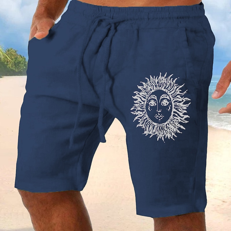 Men's Sun Graphic Prints Shorts Summer Shorts Casual Shorts Mid Waist Streetwear Designer Outdoor Casual Daily Drawstring Elastic Waist Print Designer Clothing Apparel4