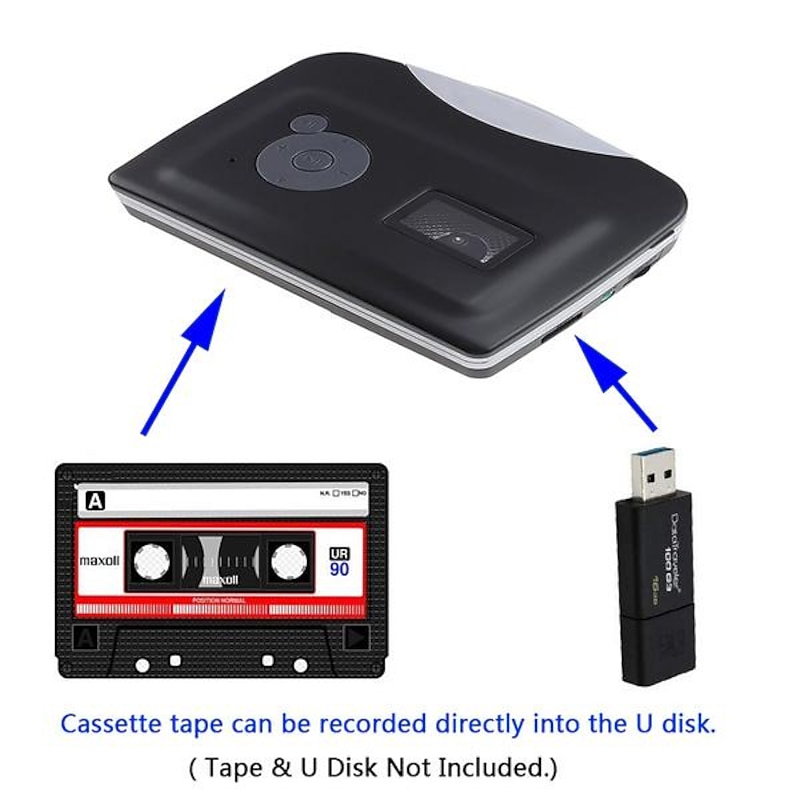 Standalone Cassette Player Portable Cassette Tape to MP3 Converter ,Walkman Music Recorder Recorded MP3 to USB Flash2
