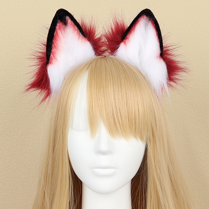 Handmade Simulation Animal Ear Hair Hoop Plush Dress Up As Wolf Ear Headband Cosplay As Lone Wolf Hair Accessory