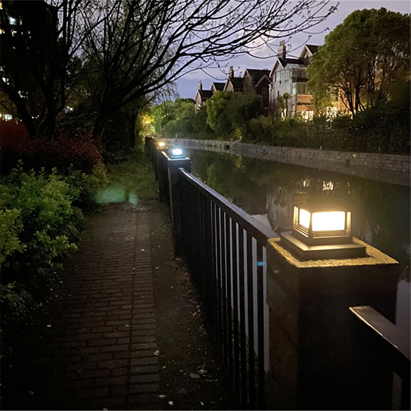 LED Outdoor Lights Pathway Lights Solar Patio Light Column Light LED Fence Deck Light Cap Light Flat Courtyard Decoration4