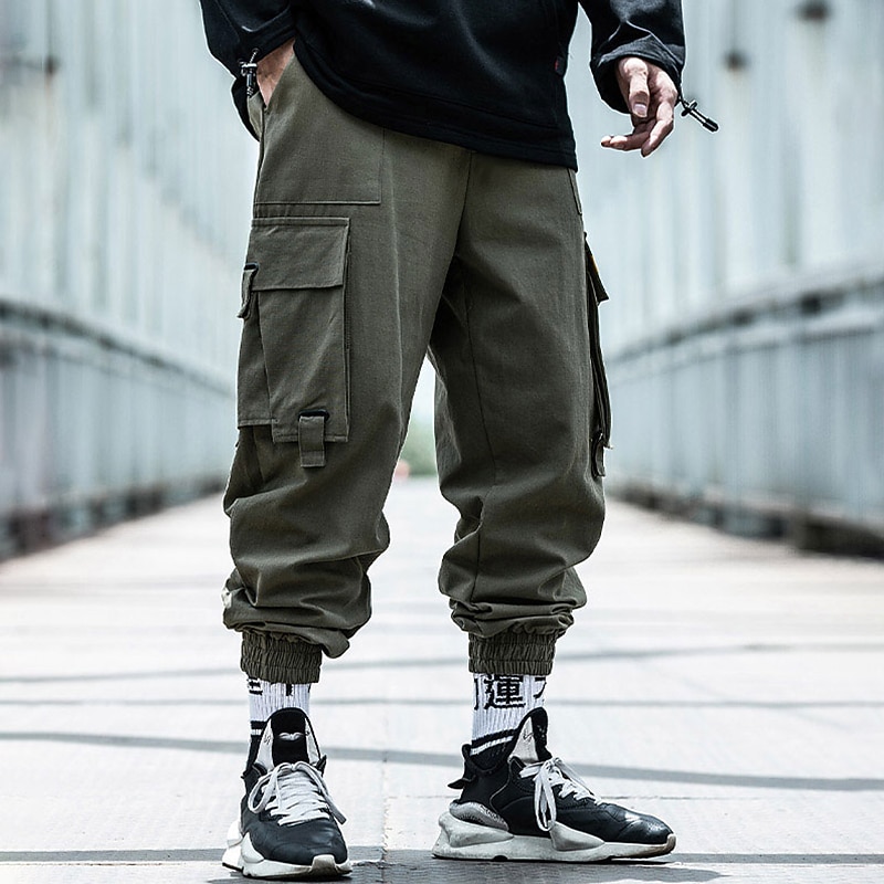 Men's Cargo Pants Cargo Trousers Techwear Pocket Plain Comfort Breathable Outdoor Daily Going out Fashion Casual Black Army Green Micro-elastic4
