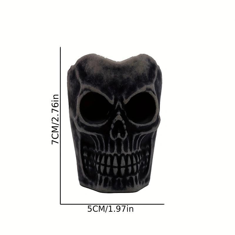 Black Skull Lamp Halloween Bar Decoration Horror Atmosphere Electronic Candle Light for Ghost Festival Bar Haunted House Secret Room Ornament Skull Head Props3