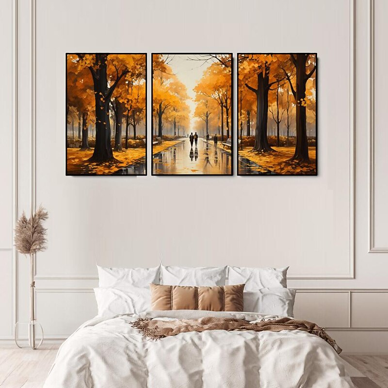 Oil Painting Of Autumn Scene On Canvas Handmade Fall Artwork Improvisation Of Nature Handpainted Fall Landscape Abstract Modern Rolled Canvas (No Frame)3