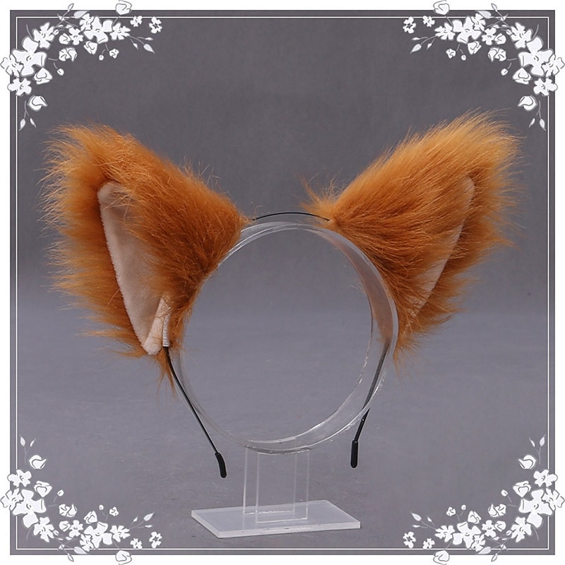 Handmade Plush Lolita Cat'S Ears (Steamed Cat-Ear Shaped Bread) Headband Kc Hair Ornament Animal Ear Headdress Fox Ear Hair Clip