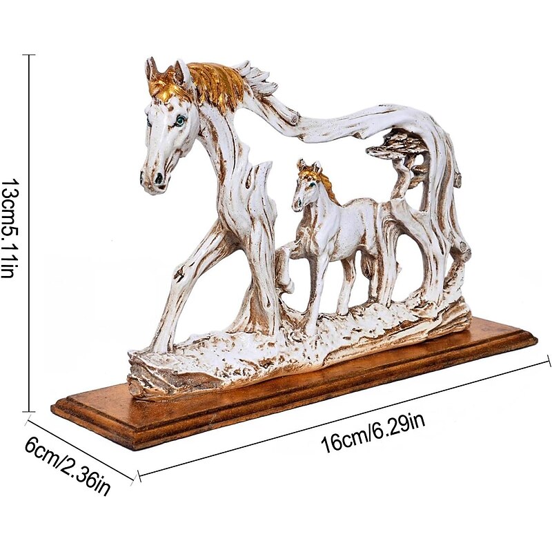 Resin Horse Statue, Horse Ornament Decorative, Horse Statue Horse Figures Animal Model Desktop Equestrian Running Horse Statue Crafts Modern Decoration4