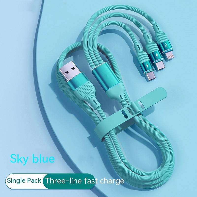 3 In 1 Phone Charger Type C Micro USB Multi Cable for iPhone Huawei Samsung Mobile Wire Cord Accessories USB Charging Data Cable4