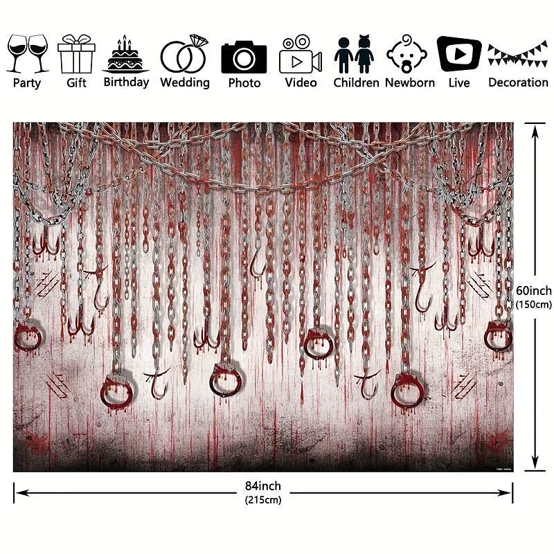 Halloween Chain Bloody Hanging Tapestry Wall Art Large Tapestry Mural Decor Photograph Backdrop Blanket Curtain Home Bedroom Living Room Decoration Halloween Decorations2