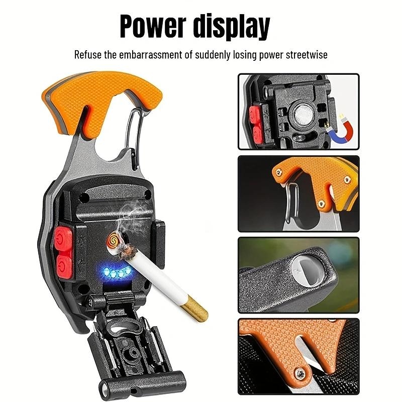 Multifunction Keychain Light Window Breaking Hammer Mini LED Flashlight Outdoor Camping Screwdriver Emergency Work Light3