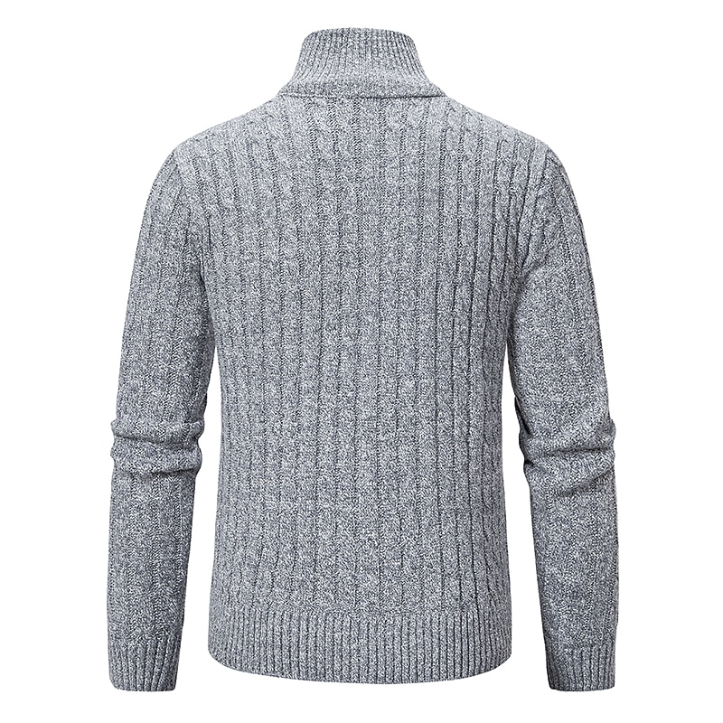 Men's Cardigan Sweater Cropped Sweater Ribbed Knit Regular Knitted Hooded Warm Ups Modern Contemporary Daily Wear Going out Clothing Apparel Fall & Winter Wine Red Blue M L XL2