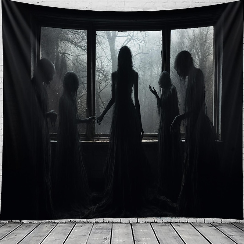 Halloween Ghost Hanging Tapestry Wall Art Large Tapestry Mural Decor Photograph Backdrop Blanket Curtain Home Bedroom Living Room Decoration Halloween Decorations