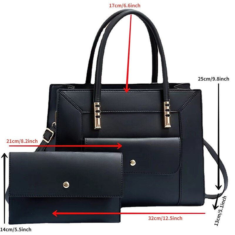 Women's Green Faux Leather Handbag and Wallet Set – Elegant Structured Tote with Gold Accents for Office, Shopping, and Casual Outings3