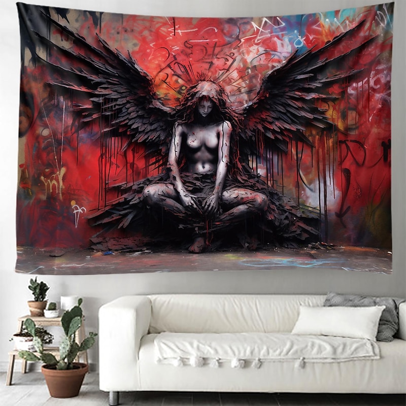 Halloween Devil Hanging Tapestry Wall Art Large Tapestry Mural Decor Photograph Backdrop Blanket Curtain Home Bedroom Living Room Decoration4