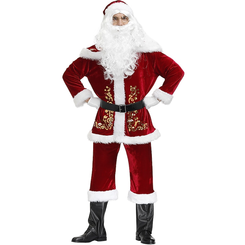 Santa Claus Mrs.Claus Santa Suits Cosplay Costumes Matching Family & Couples Men's Women's Christmas Cosplay Costume Family Matching Outfits Adults' Christmas Masquerade Christmas Eve Christmas Party2