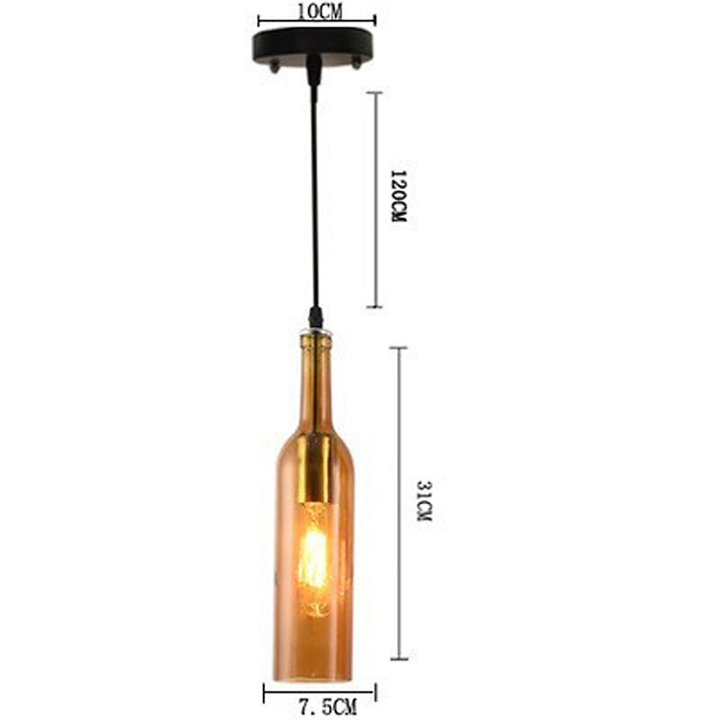 LED Glass Bottle Pendant Light Hanging Beer Bottle Lights Glass Pendant Lamp, Vintage Bar Pendant Light Industrial Retro Pendant Light for Cafe Clothing Shop Bar Counter Color Ceiling Lights 110-240V4