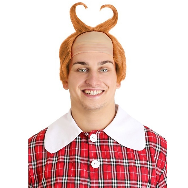 Horned Orange Munchkin Costume Wig Halloween Cosplay Party Wigs3