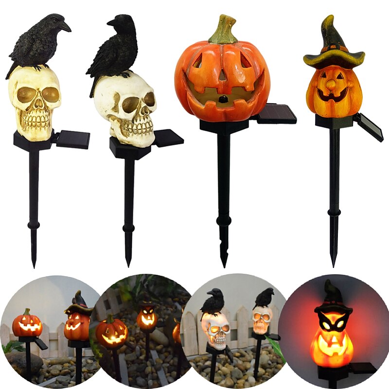 Halloween Solar Pumpkin Lantern Skull Head Decorative Lantern Courtyard Lawn Floor Insertion Lantern Festival Party Atmosphere Lantern2