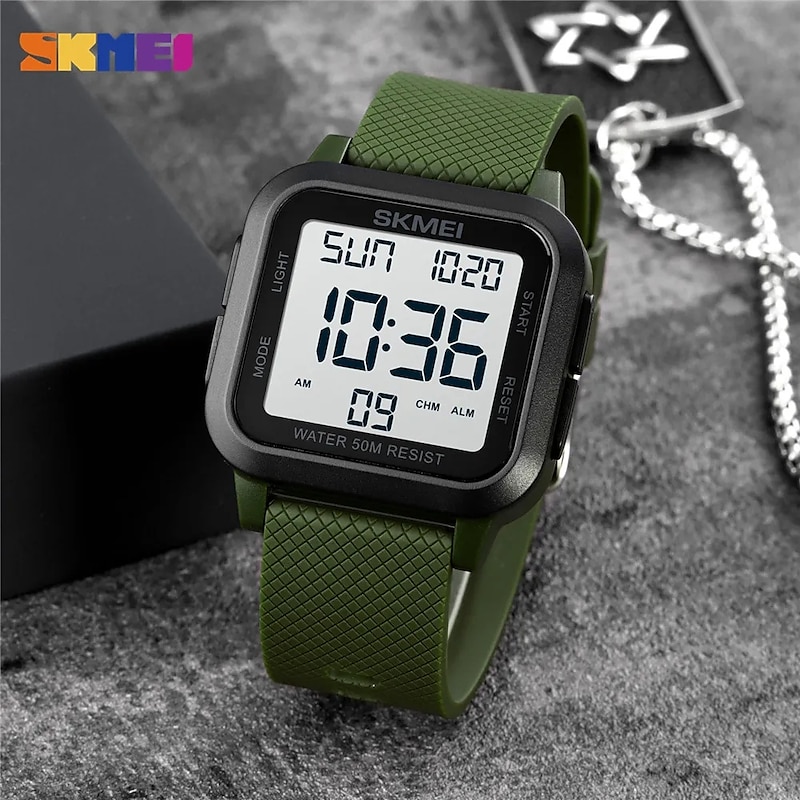 SKMEI 1894 Military Waterproof Digital Watch for Men, Outdoor Shockproof Sport Wristwatch, Fashion Electronic Style
