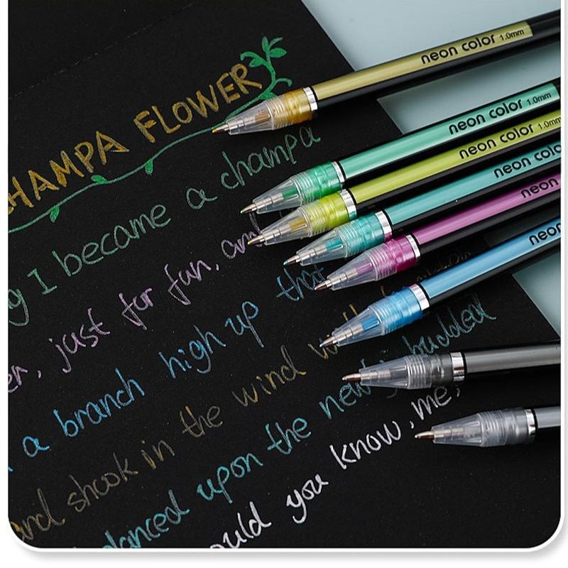 Glitter Gel Pen Color Neutral Pen Ballpoint Pen Hand Account Pen Children's Luminous Flashing Stars Special Color for Note-taking4